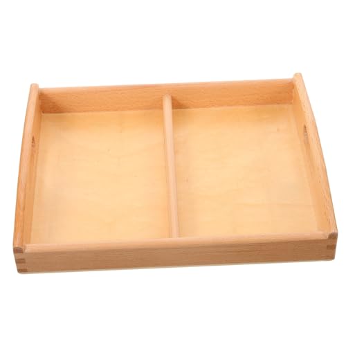 STOBOK Holztablett Für Kleinkinder Praktisches Montessori-tablett Mit Griffen Für Kunst Bastelprojekte Sicheres Und Vielseitiges Aufbewahrungstablett Für Spielzeug Und Snacks