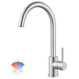 CECIPA Wasserhahn Küche 360° Schwenkbar, Hochdruck Küchenarmatur, Mischbatterie Küche mit Hohem Bogen, Einhebel Armatur, Spültischarmatur Edelstahl, G3/8 Anschluss Armatur