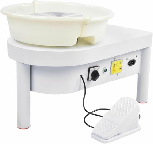 NArra Elektrische Töpferscheibe, 25 cm, 350 W, Keramik-Formmaschine, Ton-Spinnrad für Erwachsene, Anfänger, DIY-Keramikhandwerk mit Fußpedal und Beinen im Schulunterricht, Töpferstange, Heimgebrauch