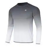 Huayuzh Rashguard UV Shirt Herren Langarmshirt Schwimm Tshirt Schnelltrocknend Atmungsaktiv Surfen Angeln Wandern Top Verlaufsfarbe Weiß M