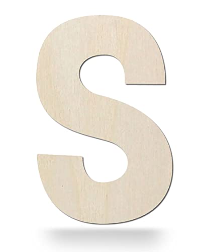 Kleenes Traumhandel Holzbuchstaben - Buchstabe aus Holz - Buchstaben für Türbeschriftung - Alphabet aus Holz für Kinderzimmer, Wohnzimmer u.v.m. - (7,5 cm, Großes S)