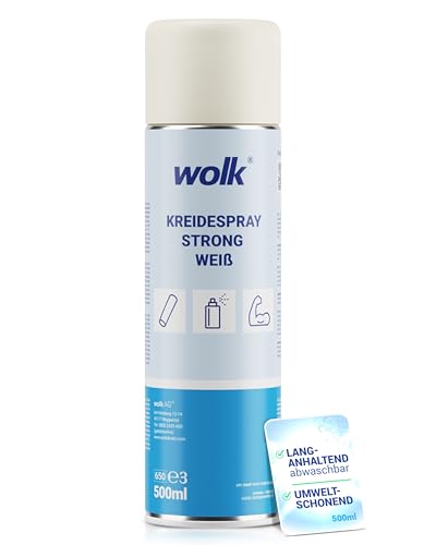 Kreidespray strong weiß 500 ml - langhaltende Bodenmarkierungen - pflanzenverträglich - wasserlöslich - temporäre Boden Markierungen - bis zu 100m Markierungsweg bei 5cm Strichbreite - Spraydose