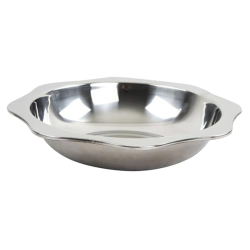 PHENOFICE 1Stk Töpfe edelstahlplatte edelstahlteller induktionskocher Tischgeschirr Geschirr Gericht Steakplatte schneckenkorn Topf mit Meeresfrüchten Krebsgericht Rostfreier Stahl Silver