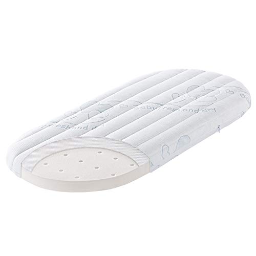Julius Zöllner Matratze für Stubenwagen - 70 x 37 - Traumfänger AIR | Original Baby Fresh & Dry Funktionsbezug | mit eingearbeitetem AIR Topper | Bezug abnehmbar und waschbar bei 60°C