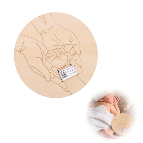 XURJUMI Andenken Holz Für Baby Geburt Ankündigung Gravur Geburt Krankenhaus Armband Display Halter Für Babyfotografie