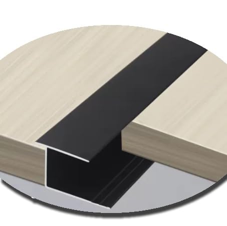 KXAOXGRC Bodenübergangsleiste, Bodenspalt-Abdeckleiste, Holz-Fliesen-Übergangsleiste, T-Form-Kantenleiste, Laminat-Bodenbelag-Verbindungsleiste, Schwellenleiste, hoch 1/2 Zoll(Black,W20mmxH15mm)