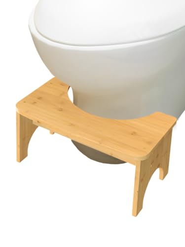 Toilettenhocker aus Holz, Ergonomische Badezimmerstufe. Physiologischer Fußstützenhocker, Multifunktional. Fördert die Natürliche Ablagerungshaltung und Entlastet den Darm bei Kindern und Erwachsenen.