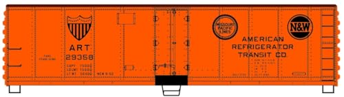 Accurail ACU8325 HO KIT 40' Stahlkühlschrank, Art/N&W/Mopac