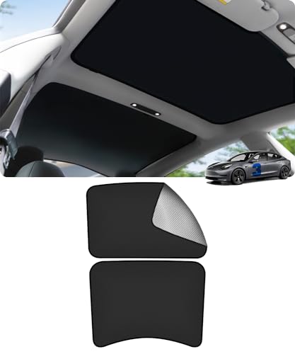 ThinsGo für Tesla Model 3 Sonnendach Sonnenschutz Doppelschicht Reflektierende Lichtbarriere Silber lackiert Glasdach Sonnenschutz für Model 3 2021-2024, Zubehör für Tesla