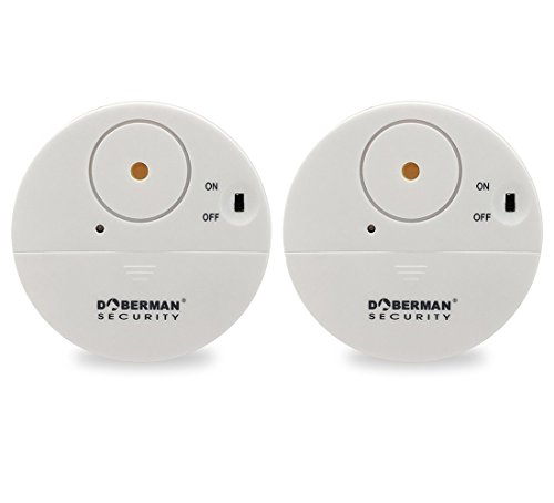 WER [2 Stück] weiß Ultra-Dünner Fensteralarm mit lautem 100dB Alarm und Vibrationssensoren - Moderne und Ultra-dünnen Design Kompatibel mit jedem Fenster - Modell SE-0106