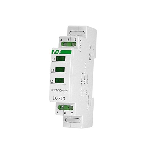 Phasenkontrolle 3x230V+N Leuchtmelder LK-713G grün 3 Phasen F&F 6004