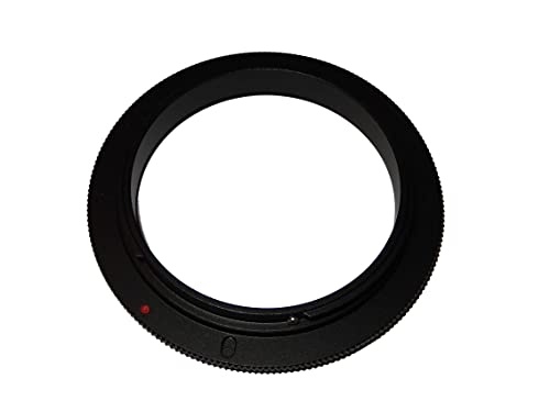 vhbw 58 mm Retroadapter kompatibel mit Canon EOS 1000D, 1, 100D, 1200D, 1100D, 10D Kamera - Umkehrring für 58 mm Objektiv