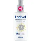 Ladival Aktiv Sonnenschutz Spray LSF 50+ - Sonnencreme für den Körper, ideal für Sport und Reisen, schweißresistent, wasserfest, mit 3-fach Zellschutz, 150ml