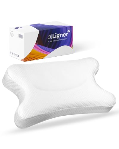 aiLigner orthopädisches Nackenkissen, 3-lagig & höhenverstellbar | Ergonomisches Kopfkissen aus Memory Foam für alle geeignet | Nackenstütz-Kissen für Seitenschläfer, Rückenschäfer, Bauchschläfer
