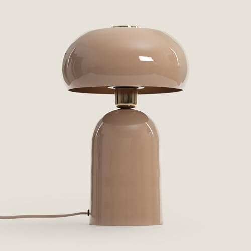 LEDKIA LIGHTING - Tischleuchte Dhanuk | Metallfinish für elegantes Design | Kompaktes und robustes Format | Integrierter Ein-/Ausschalter, Beige, Metall