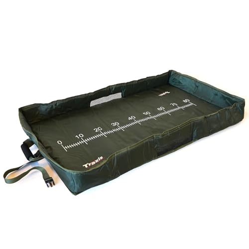 Traxis Wiege Abhakmatte 100x60cm - Robust und Kompakt - Faltbar, Mit Hochgezogenen Rändern für Sicheren Fang - Ideal zum Stalking-Fischen - Gummi-Netz für Schnellen Wasserablauf