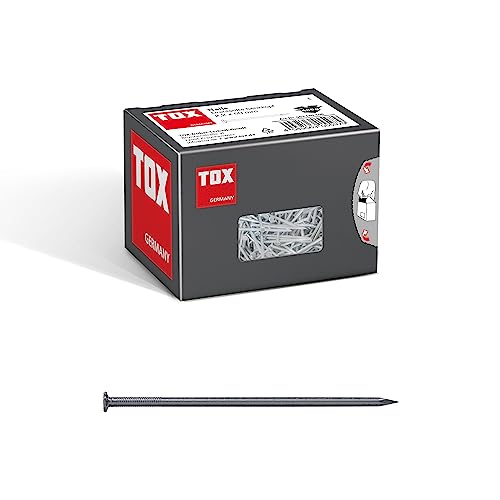 TOX Drahtstifte Nails 2,2x50 mm mit Senkkopf für einfache Holzverbindungen und ebene Flächen, universelle Einsatzmöglichkeit im Innen- und Außenbereich, blanker Stahl, 400 g im Karton, 063100106