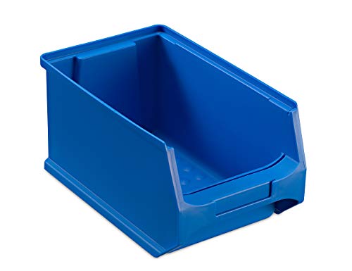 aidB Sichtlagerbox, stabile Stapelbox aus Kunststoff, Lagerbox, ideal für Kleinteile (3.0-235x145x125, rot, blau, gelb, grau) (Blau)