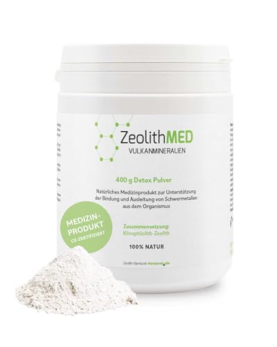 Zeolith MED Detox-Pulver 400g, Medizinprodukt, Apothekenqualität, Vergleichssieger, Entgiftungskur, Vulkanmineralien, Heilerde