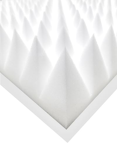 Pyramidenschaumstoff, Platte in ca. 100x100x7cm, Weiss (Verpackungseinheit = 1 Platte = ca. 1,0 m²)