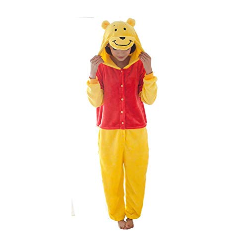 Mcdslrgo Einteiler für Erwachsene, Uni, Tier, Loungewear, Schlafanzug, Pyjama, Halloween, Karneval, Kostüm, Cosplay, Homewear, rot, S
