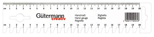 Gütermann Creativ Handmaß zum direkten Arbeiten an der Nähmaschine - 20 cm Skala, weiß