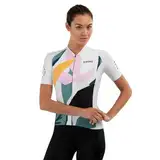 SIROKO - Radtrikot für Damen M2 Pinerolo - S - Weiß/Kühles Grün/Bubblegum Pink