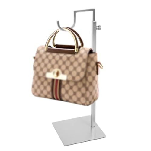 HamoM TaschenstäNder Höhenverstellbarer Desktop-Handtaschenständer, geeignet für die Präsentation in Bekleidungsgeschäften und Gepäckgeschäften (Color : Silver)