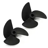 SRMAN 2X Schwarz P40D47 DREI Klingen RC Schiffsschraube Fuer Buerstelos Motor