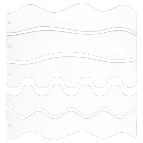 DELORIGIN 5Styles Acryl Quiltvorlagen 5 Stück Transparente DIY Patchwork Näharbeiten. Wellen Lineal Quilt Vorlagen Für Maschinennähen Patchwork Spleißen