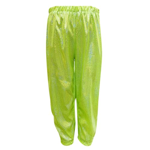 Unisex Kinder Glitzer Pailletten Hose Jungen Mädchen Glänzend Tanzhose Jazz Hip Hop Dancewear Performance Tanzkostüm Karneval Fasching