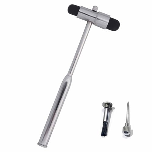 Wjelet Neurologischer Reflexhammer mit Eingebautem Pinsel und Nadel,Reflexhammer Medizin Aus Kunststoff Mit Doppelkopf,Multifunktionaler Perkussions Reflexhammer,Für Reflextests