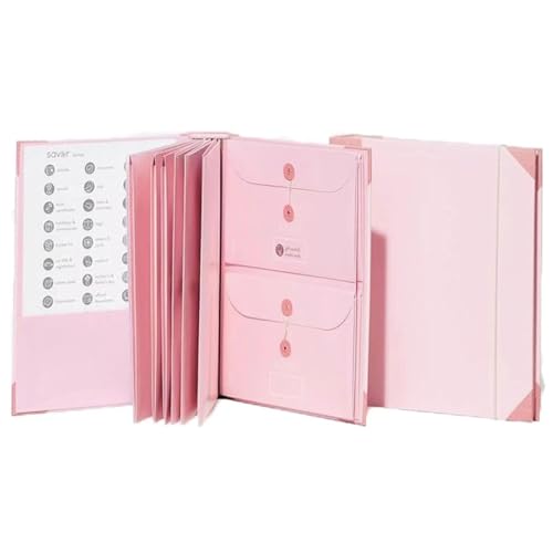 Dokumenten-Organizer-Folio Mit Etiketten, Schnelle Und Einfache Aufbewahrung Und Zugriff Auf Wichtige Dokumente, For Die Arbeit Im Büro Und In Der Schule(C Pink 1 Pack)