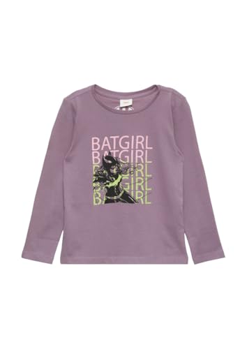 s.Oliver Mädchen 2154622 Langarmshirt mit Batgirl-Print, 4873 Lila, 104/110