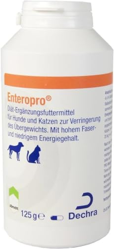 Dechra Enteropro Wegerich-Samen | 250 Kapseln | Diät-Ergänzungsfuttermittel für Hunde und Katzen | Kann zur Verringerung des Übergewichts beitragen | Mit hohem Fasergehalt