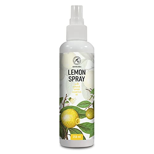 Zitrone Aromaspray 250 ml - Aromaspray mit Ätherischem Zitronenöl - Aromatherapie Raumspray - Spray zur Aromatisierung der Luft - Raumnebel - Kissen- und Leinenspray - Raumduft - Duftspray