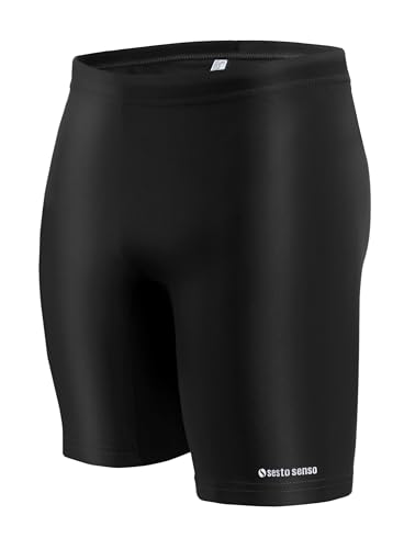 sesto senso Herren Jammer Badehose Badeshorts Lang Eng Boxer Surfen Segeln Wassersport L Schwarz