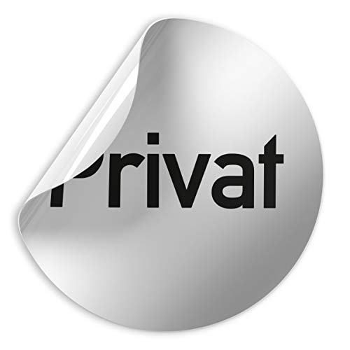 Türschilder24 Folienschild Schild - D = 100 mm PVC Silber - Robuste Kratzfeste Folie - UV beständig - Perfekt für Glastüren und alle glatten Flächen (Privat)