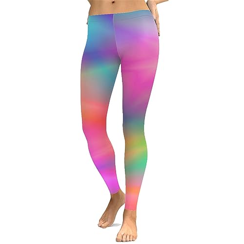 Sporthose Leggings für Damen Fitness Laufhose, Damen Krawatte Farbstoffdrucke Butt Hub Gym Gamaschen Hohe Taille Bauchsteuerung Yoga Hosen Stretchhose Trainingsorte Sport Strumpfhosen Sports Running W