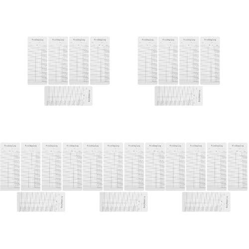 VILLCASE 5 Sätze Bibliotheksausweis Lesezeichen Bibliothekskarte Buchausleihe Lesetracker Lesezubehör Zinn Halter Rezension Bücherliste Buch-tracker Beschichtetes Papier Weiß 12 Stück * 5