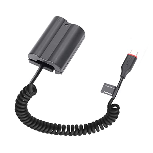 EN-EL15 Dummy-Akku Dekodierter EN-EL15 Akku-Ersatz mit Typ-C Feder-Netzadapterkabel für Nikon Z5 Z6 Z7 D750 D810 D800 D7500 D7200 D7100 D850 D7000 Kameras
