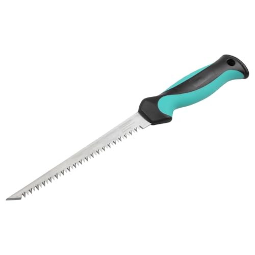 wolfcraft Hand-Stichsäge I 4033000 I Für Ausschnitte in Gipskarton - Robuste, langlebige Schneidzähne & Ergonomischer 2-Komponenten-Griff - Für DIY Projekte
