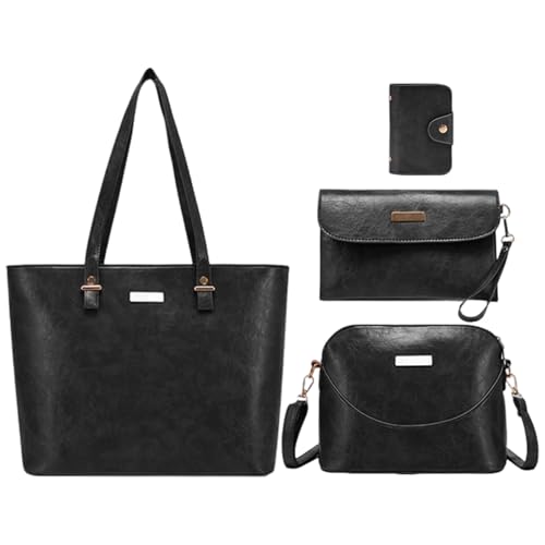 Generisch Laptop Handtaschen Für Damen | 4 Stück Große Kapazität Shopper Tasche - Leichte Aufbewahrungstasche, Mode Accessoires Für Uni Business Reisen