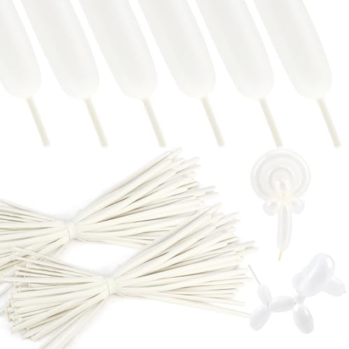 Leislam Modellierbare Luftballons, 100 Stück Weiße, 120-135 cm, Formbar und Modellierbar, für Partys, Familien, Kinder, Erwachsene, unisex, Kinderabteilung