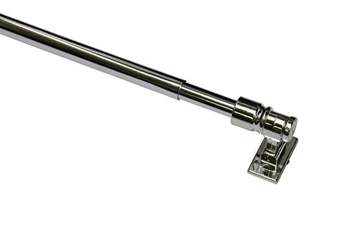 GARDINIA Caféhausstange California, Scheibenstange, Befestigung am Fenster, Zum Schrauben, Träger kürzbar, Ausziehbar: 75 - 135 cm, Ø 12 mm, Metall/Kunststoff, Chrom
