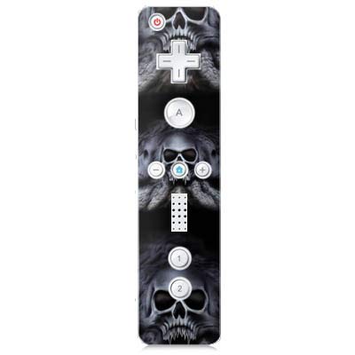 DeinDesign Skin kompatibel mit Nintendo Wii Controller Folie Sticker Totenkopf Schädel Halloween