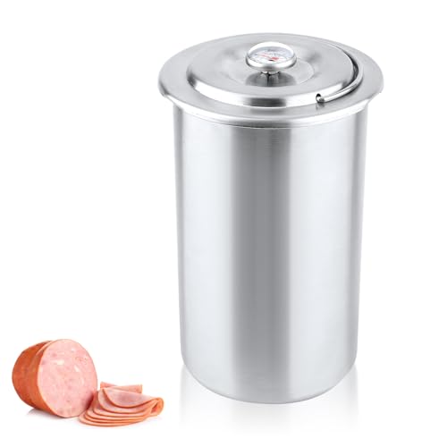 Schinkenpresse, Fleischpresse Edelstahl Schinkenmacher mit Thermometer Hand Fleischpresse für das Mittagessen Werkzeug zur Herstellung von Hausgemachtem Feinkostfleisch Sandwich Speck