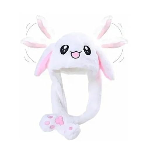 Leuchtende Ohren Kaninchen Leuchtende Lange Kaninchen Hut LED Elektrisch Plüsch Einstellbare Nette Cartoon Leuchtendes Ohr Beweglicher Kaninchenhut Weiß