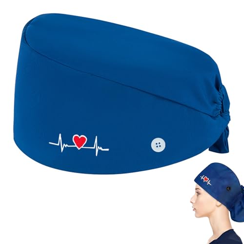 Op Haube,Op Hauben Damen,Verstellbare Op Haube Stoff,Herz Stickerei Op Haube Herren,Arzt Haube,Geeignet für Ärzte,Krankenschwestern,Zahnärzte,Apotheker,Medizinisches Personal (Malachitgrün)