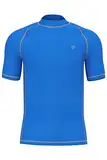 HDTIYUYP UV Shirt Herren Wasser - Kurzarm Schwimmen Tshirt Surf Shirt Männer Badeshirt Rash Guards Strand Shirt Schnelltrocknende Wet Top Royal S